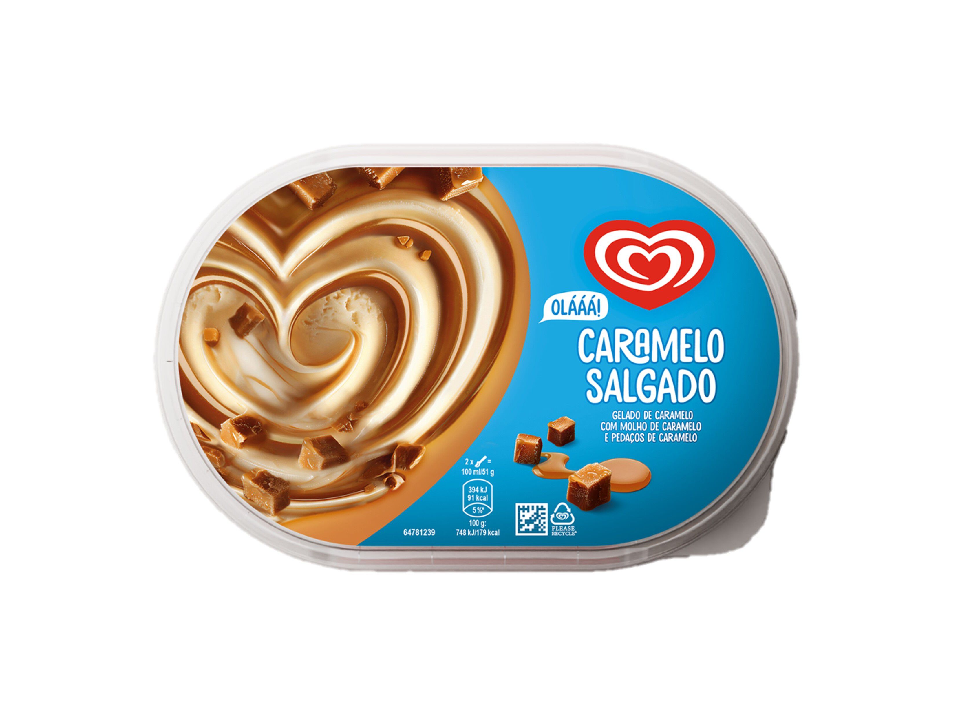 GELADO OL&Aacute; CARAMELO SALGADO 900ML