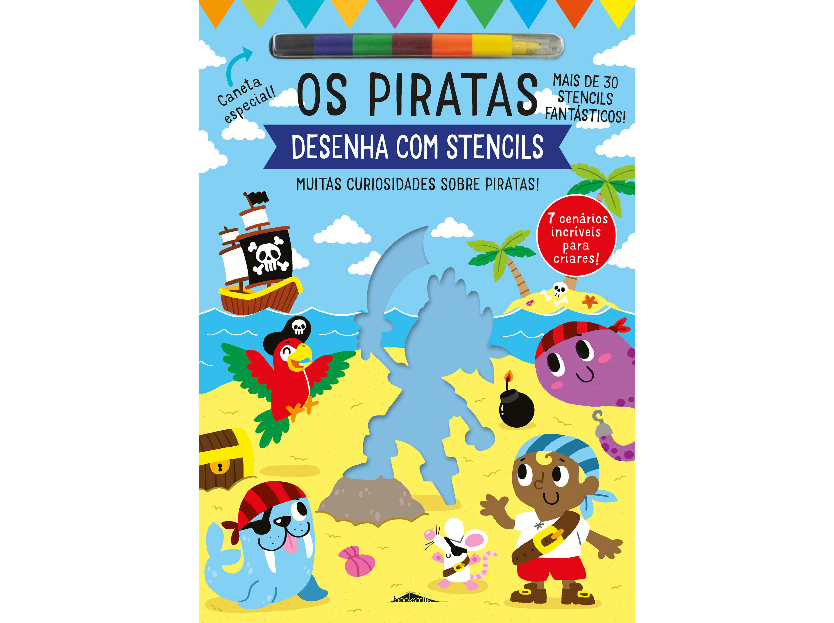 LIVRO DESENHA COM STENCILS OS PIRATAS image number 0