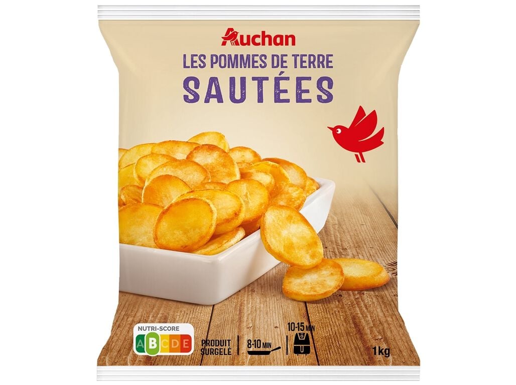 BATATAS SALTEADAS AUCHAN EM RODELAS PARA AIRFRYER 1KG