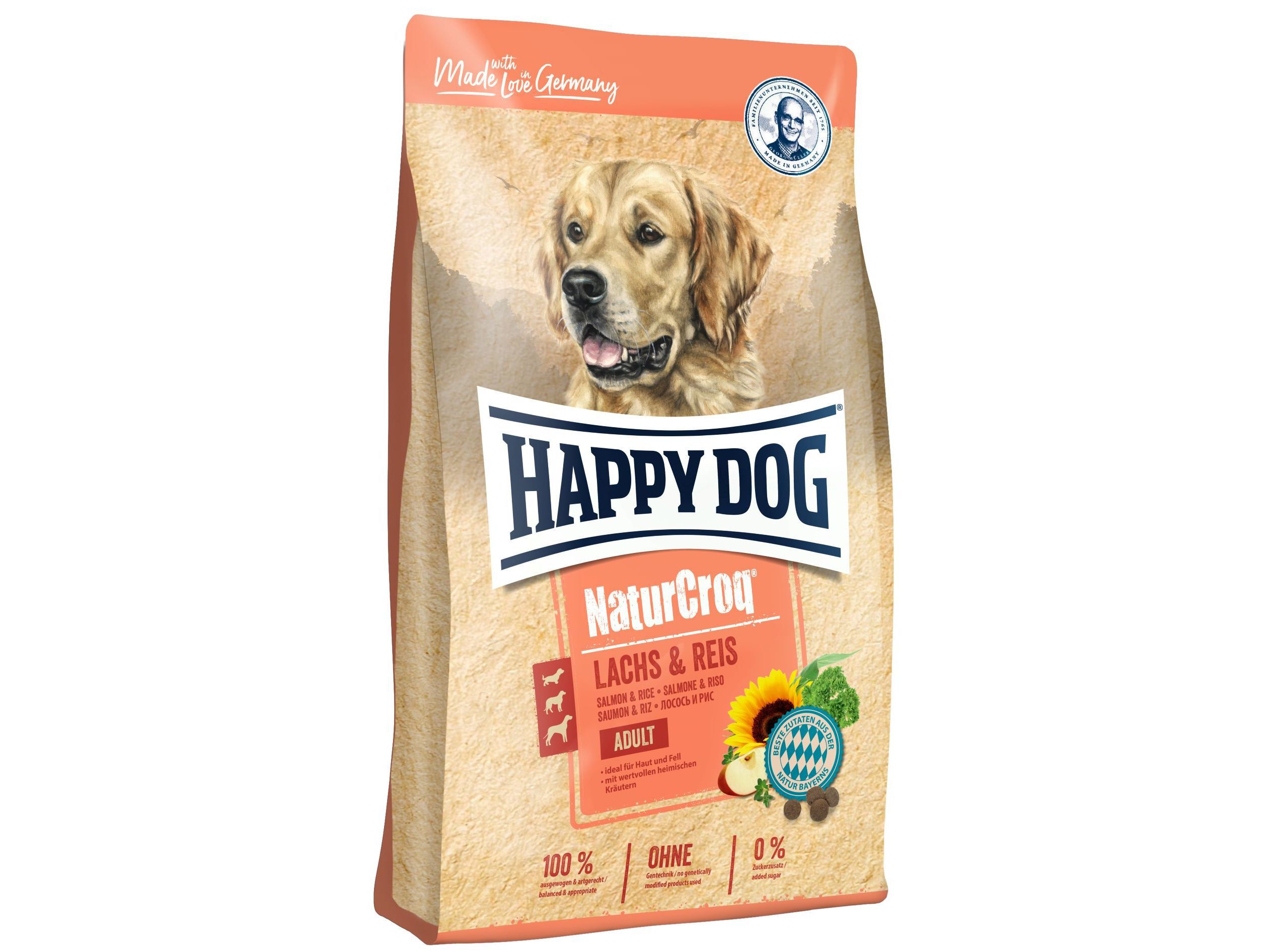 RA&Ccedil;&Atilde;O C&Atilde;O HAPPY DOG NATURCROQ SALM&Atilde;O 4KG
