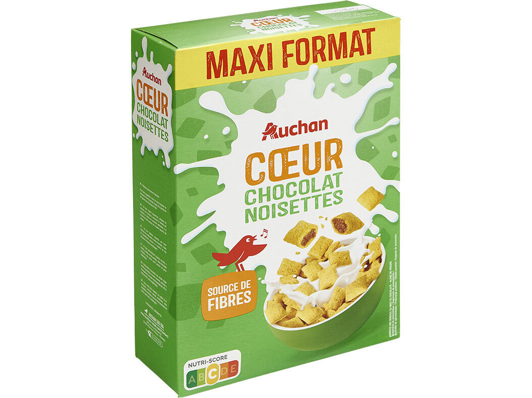 CEREAIS AUCHAN RECHEIO CHOCOLATE E AVEL&Atilde;S 650G