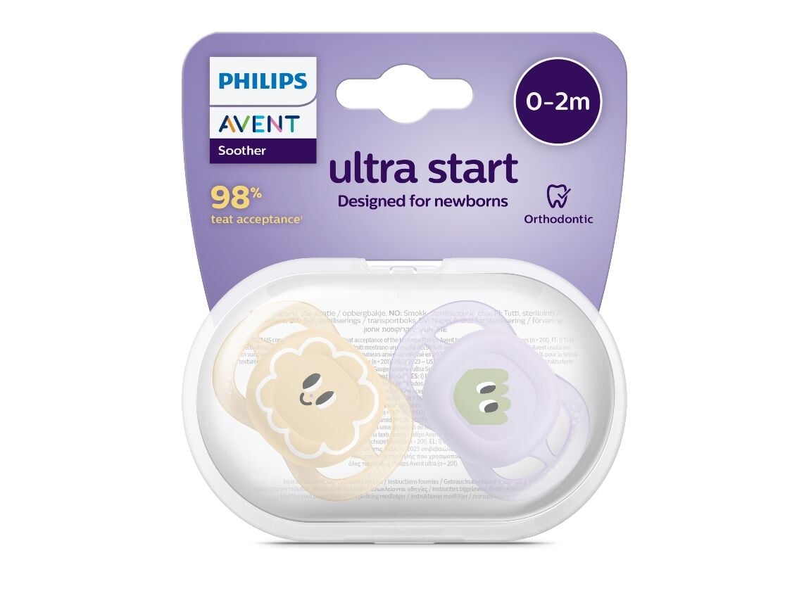 CHUPETA AVENT ULTRA START BEGE/LIL 0-2M 2 UN image number 0