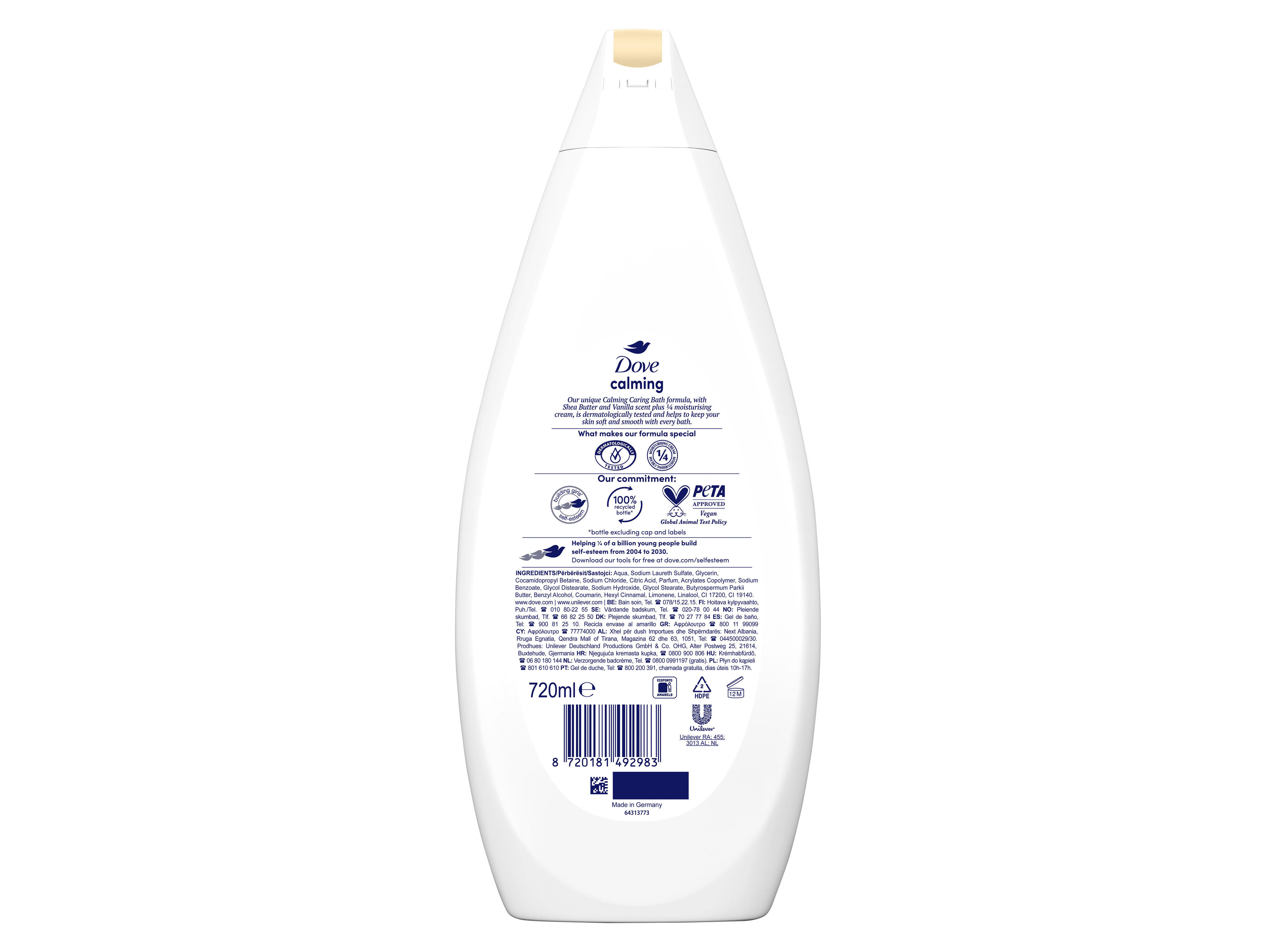 GEL DE BANHO DOVE CALMING CARE 720ML image number 1