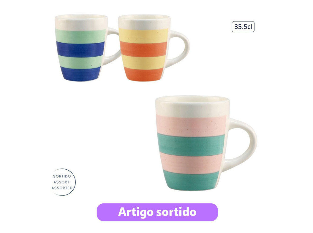 CANECA ANILAR CER&Acirc;MICA 35.5CL MODELOS SORTIDOS