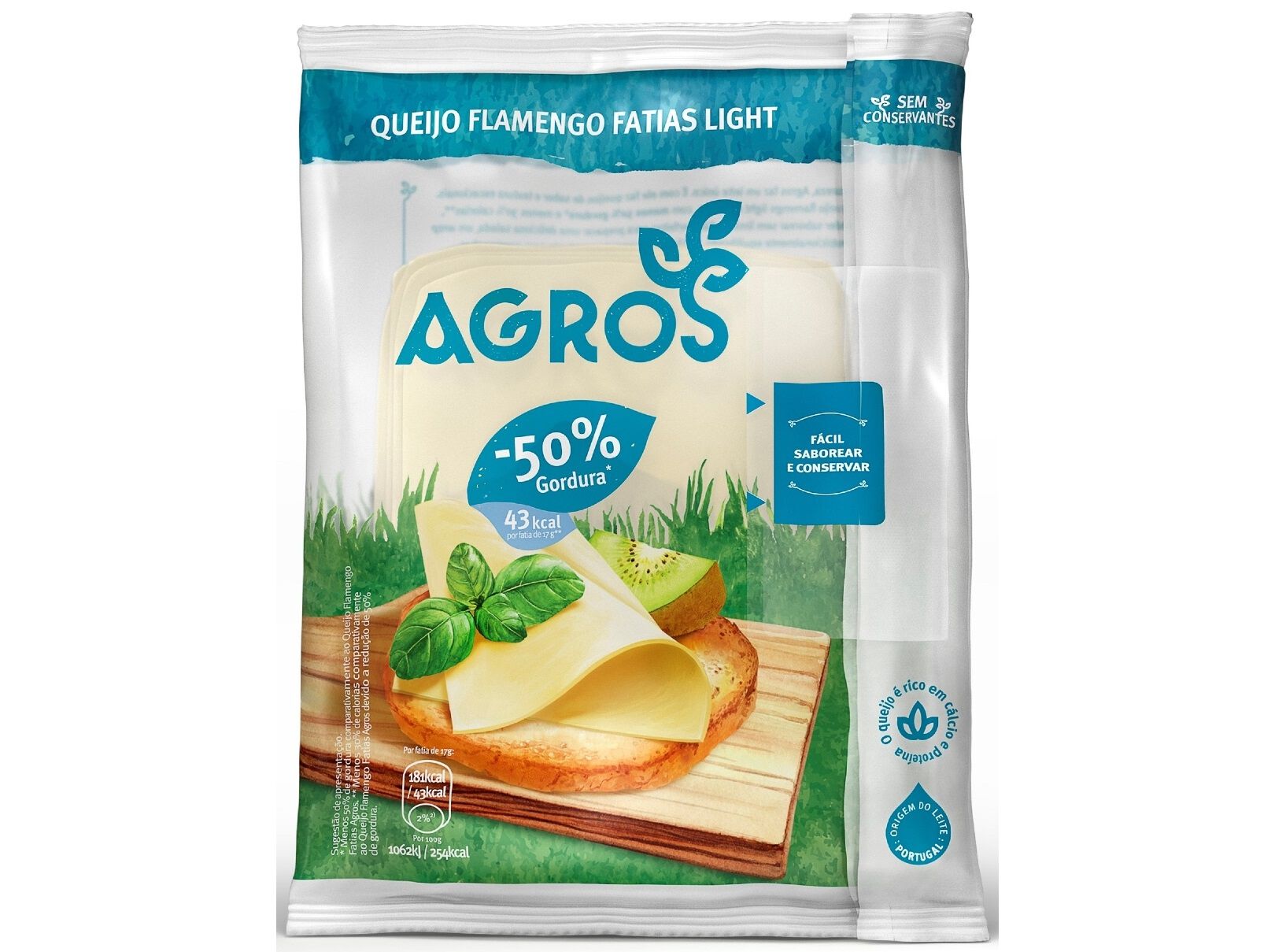 QUEIJO FLAMENGO FATIAS LIGHT AGROS 170G image number 1