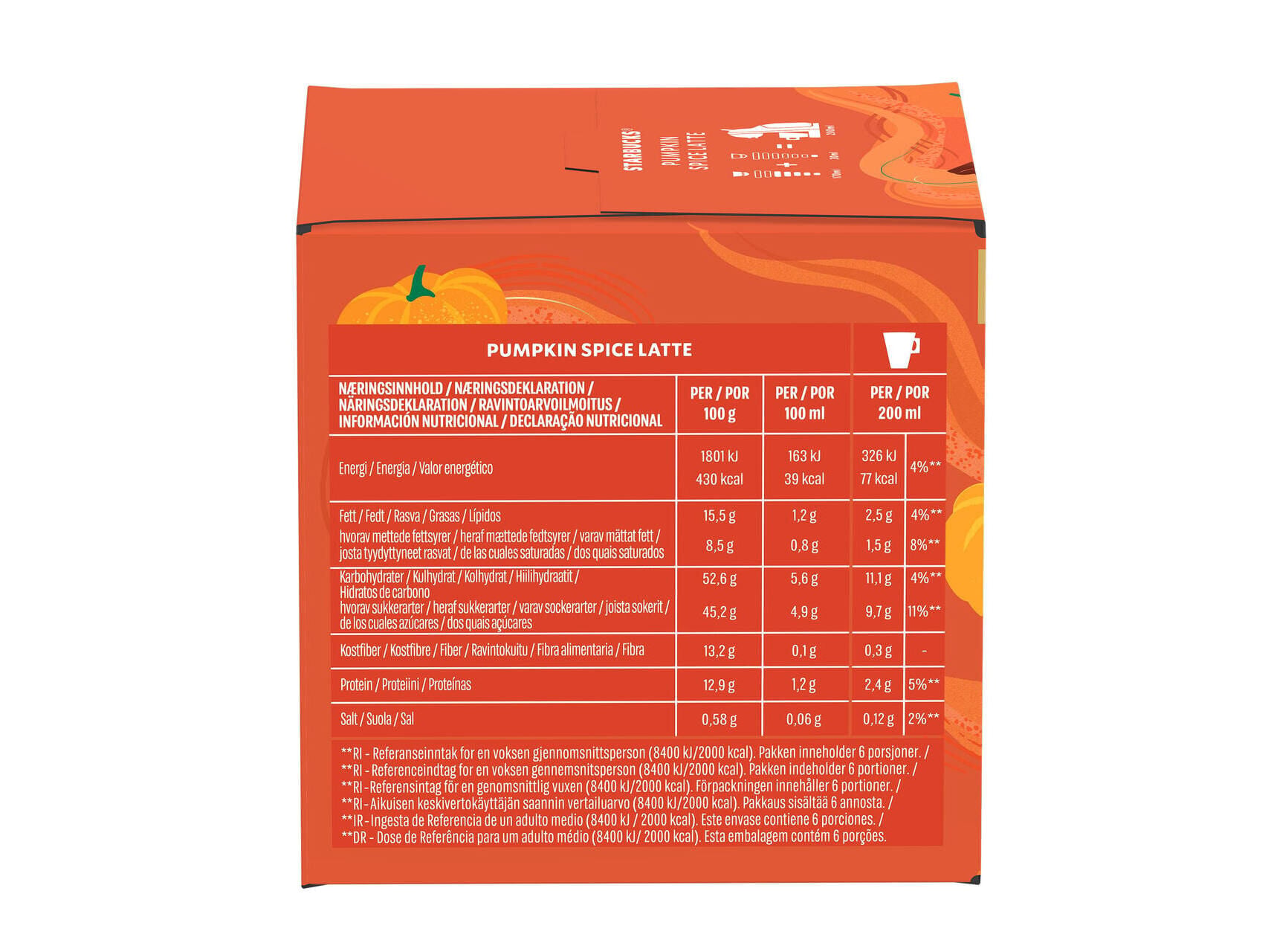 CAPSULAS STARBUCKS NDG PUMPKIN SPICE LATTE 6 UN image number 1