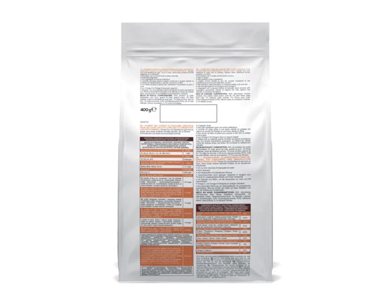 RA&Ccedil;&Atilde;O PARA GATO SCHESIR ESTERILIZADO FRANGO 400G image number 1