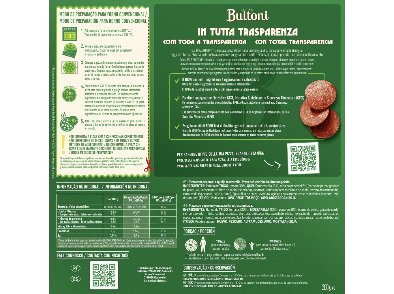 PIZZA BUITONI FORNO DI PIETRA SALAMINO 300G image number 1