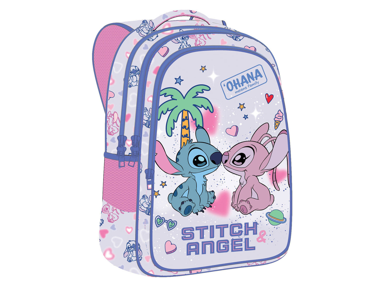 MOCHILA COM 3 FECHOS STITCH 32X43X18CM image number 1