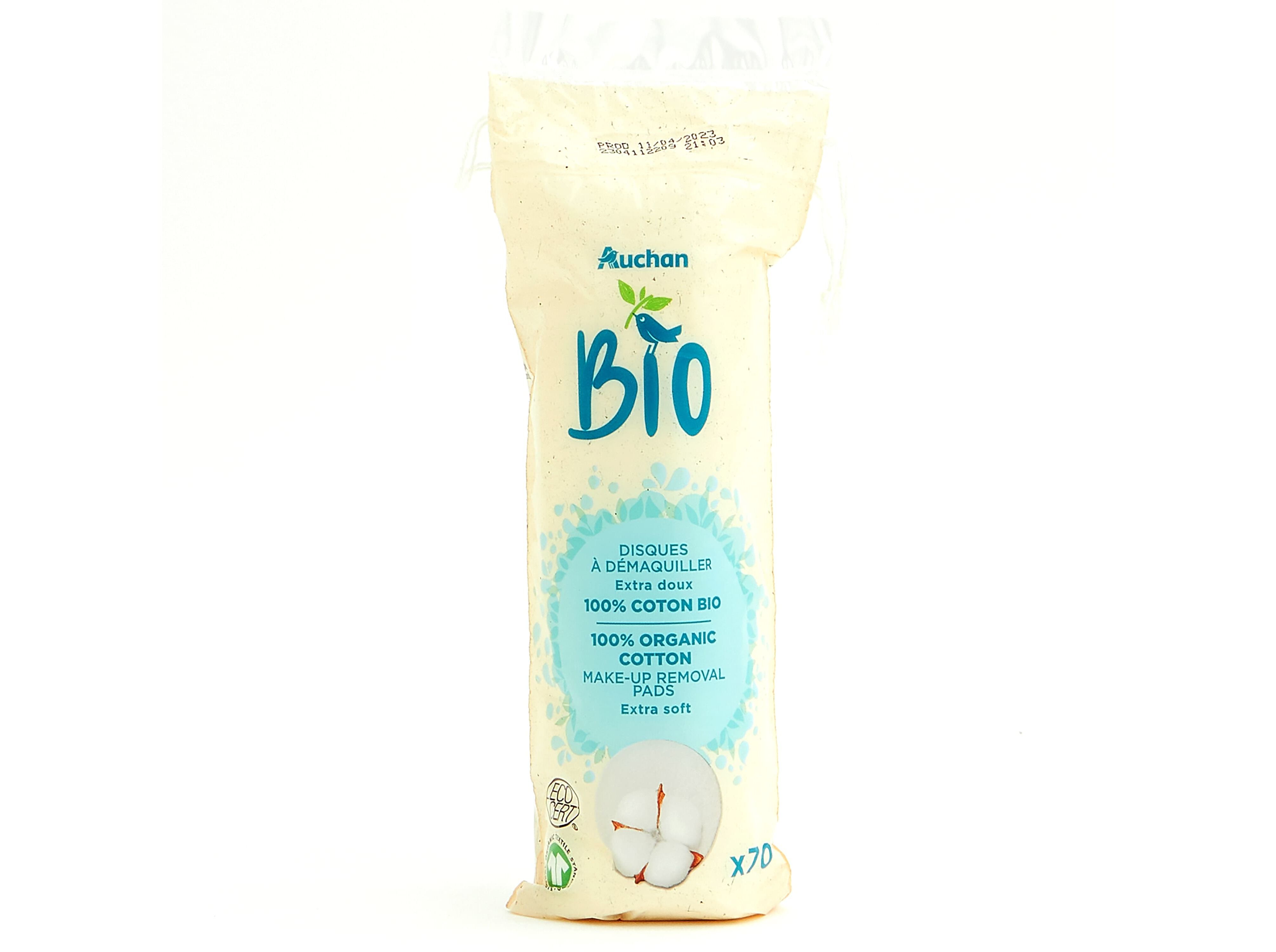 DISCOS AUCHAN BIO DESMAQUILHANTES SUAVES 70UN image number 1