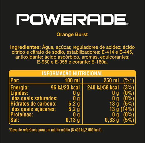 BEBIDA ISOTÓNICA POWERADE ORANGE BURST 0.50L