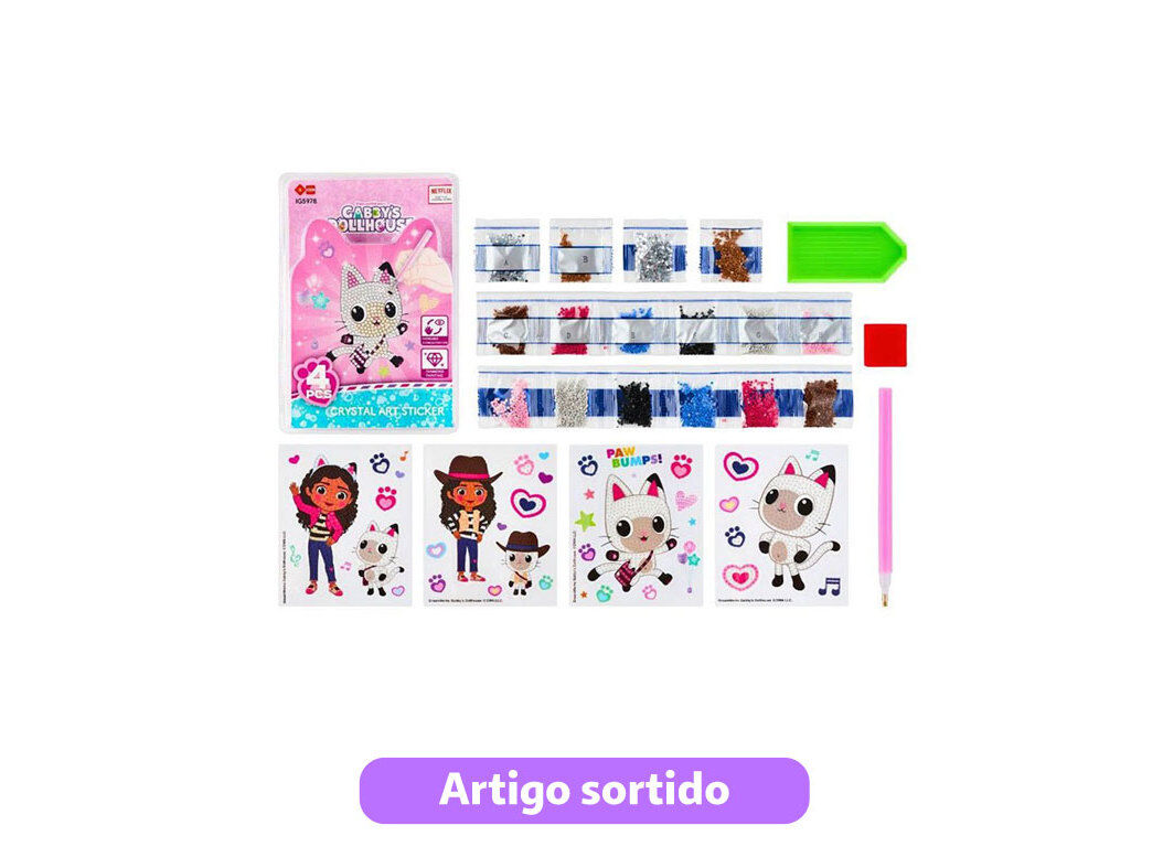 KIT CRISTAIS AUTOCOLANTES GABBY E PANDINHA MODELOS SORTIDOS image number 0