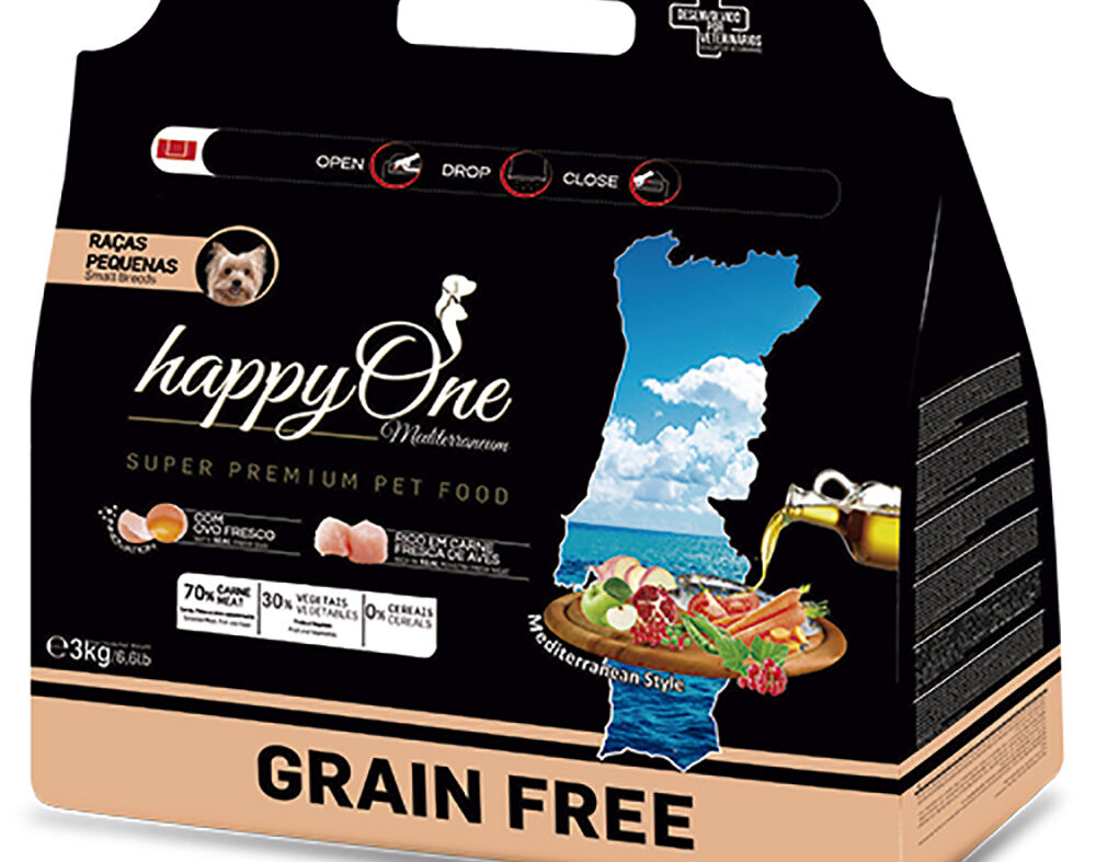 RA&Ccedil;&Atilde;O HAPPYONE MEDITERRANEUM C&Atilde;O RA&Ccedil;AS PEQUENAS 3KG