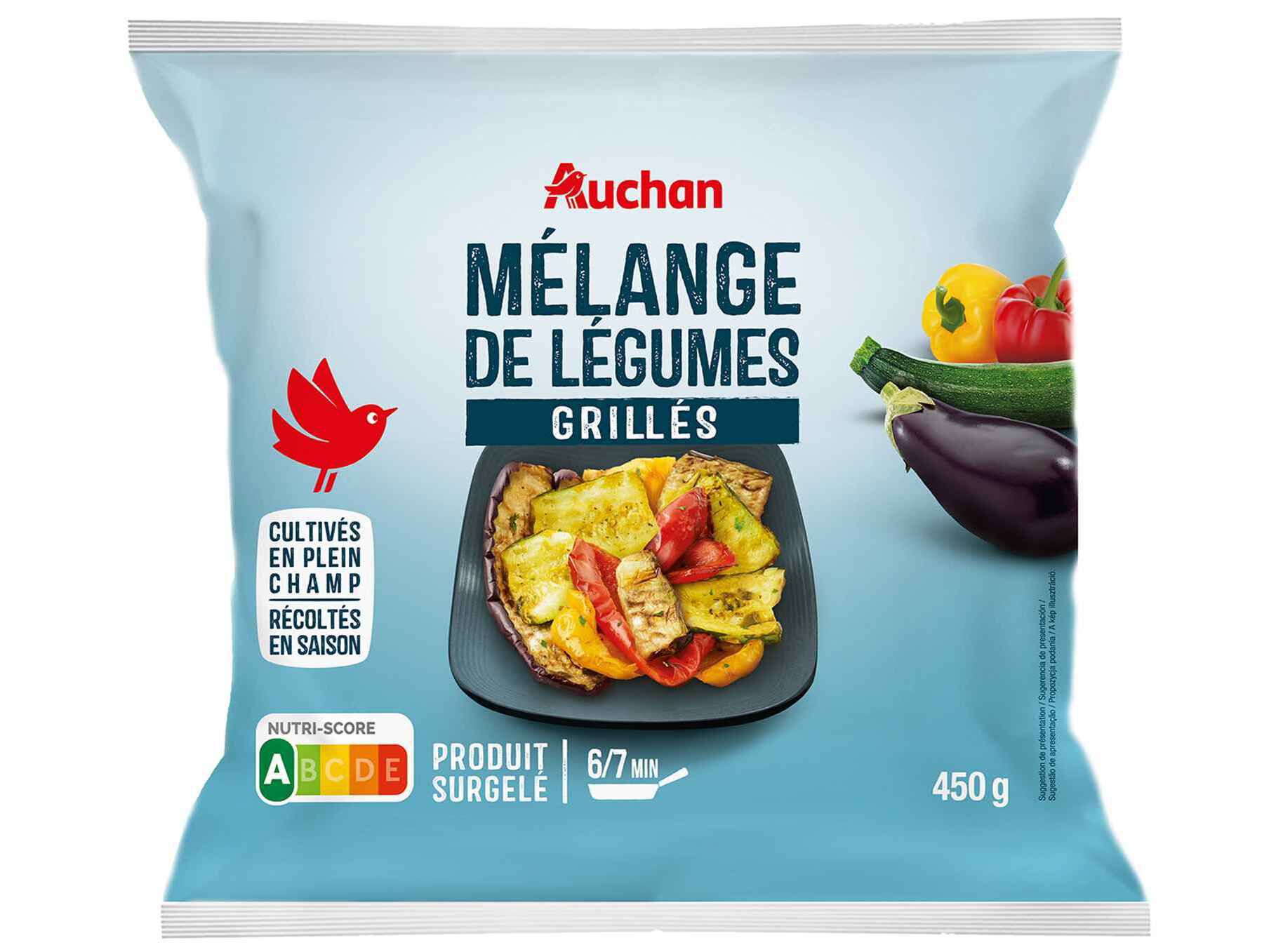 MISTURA DE LEGUMES AUCHAN GRELHADOS ULTRACONGELADOS 450G
