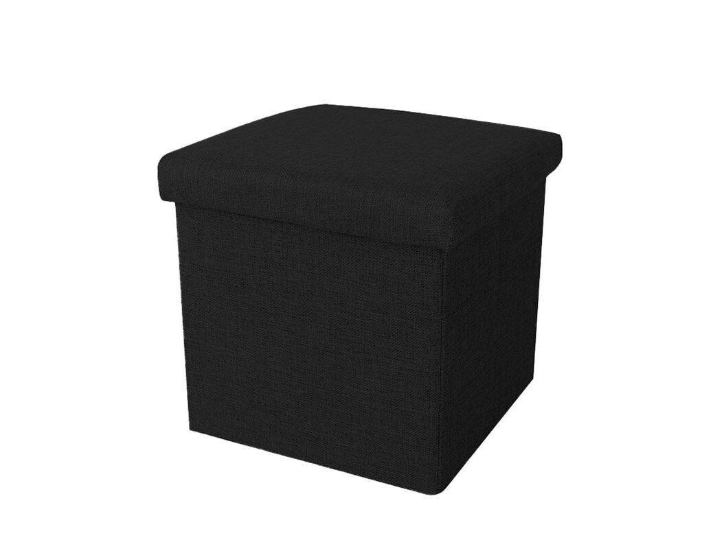 POUF COM CAIXA ARRUMA&Ccedil;&Atilde;O ACTUEL PRETO 38XA38CM