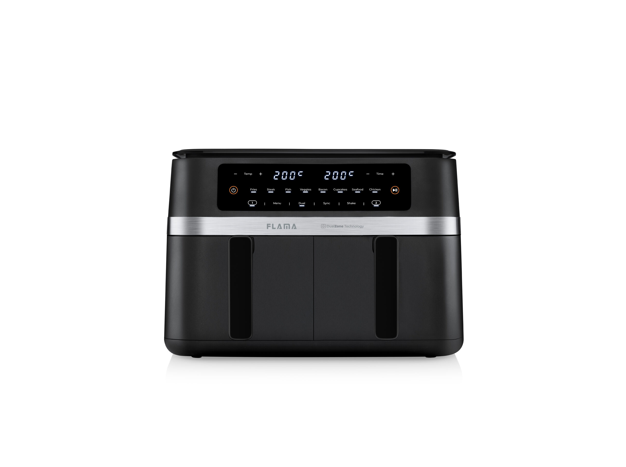 FRITADEIRA AIR FRYER FLAMA 671FL DOUBLE XL 11 L COM 2 GAVETAS