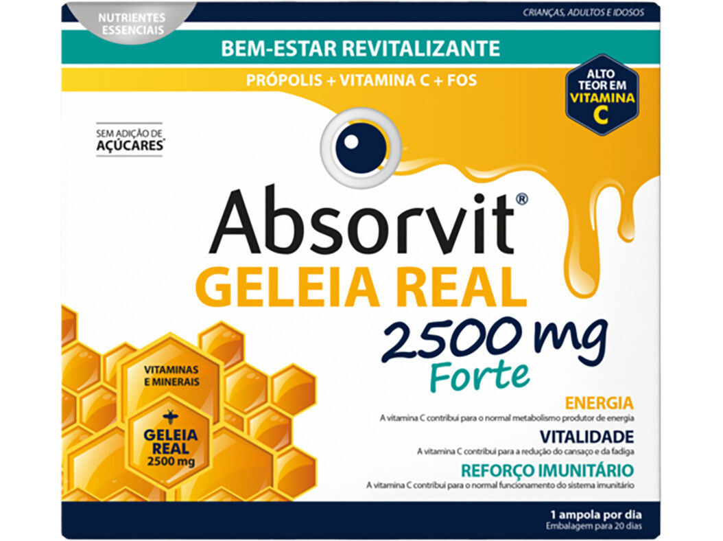 SUPLEMENTO ABSORVIT GELEIA REAL 2500MG FORTE 20AMP