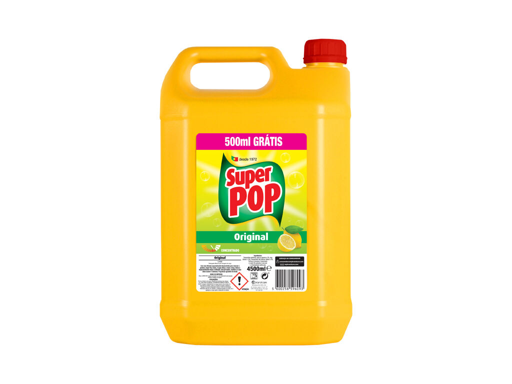 DETERGENTE DE LOI&Ccedil;A LIM&Atilde;O SUPER POP 4 LT +500ML