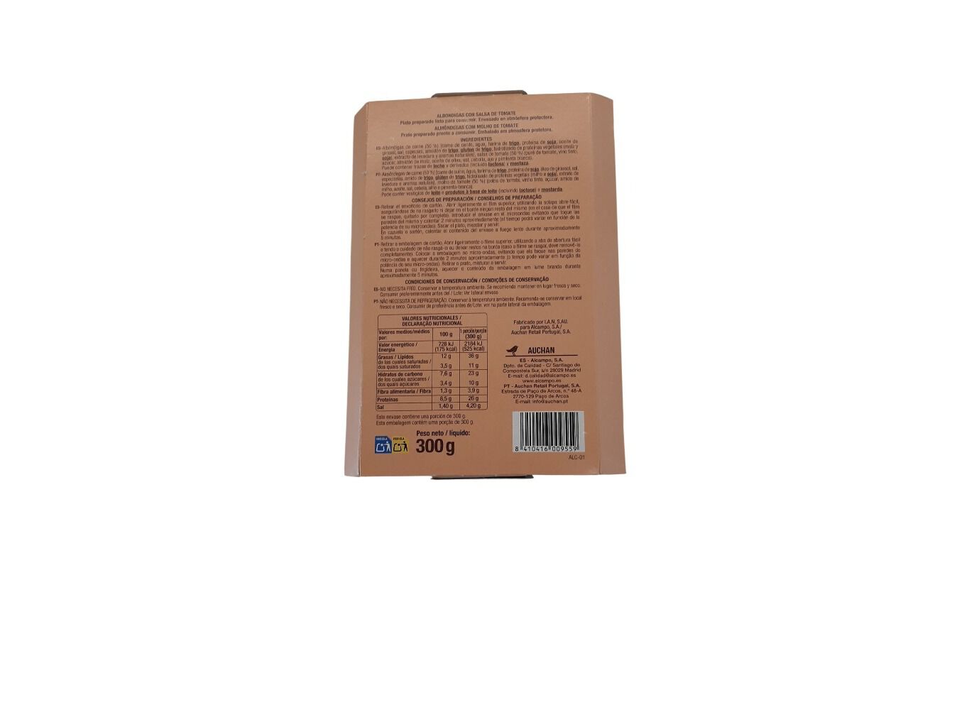 ALM&Ocirc;NDEGAS AUCHAN COM MOLHO TOMATE 300G image number 1