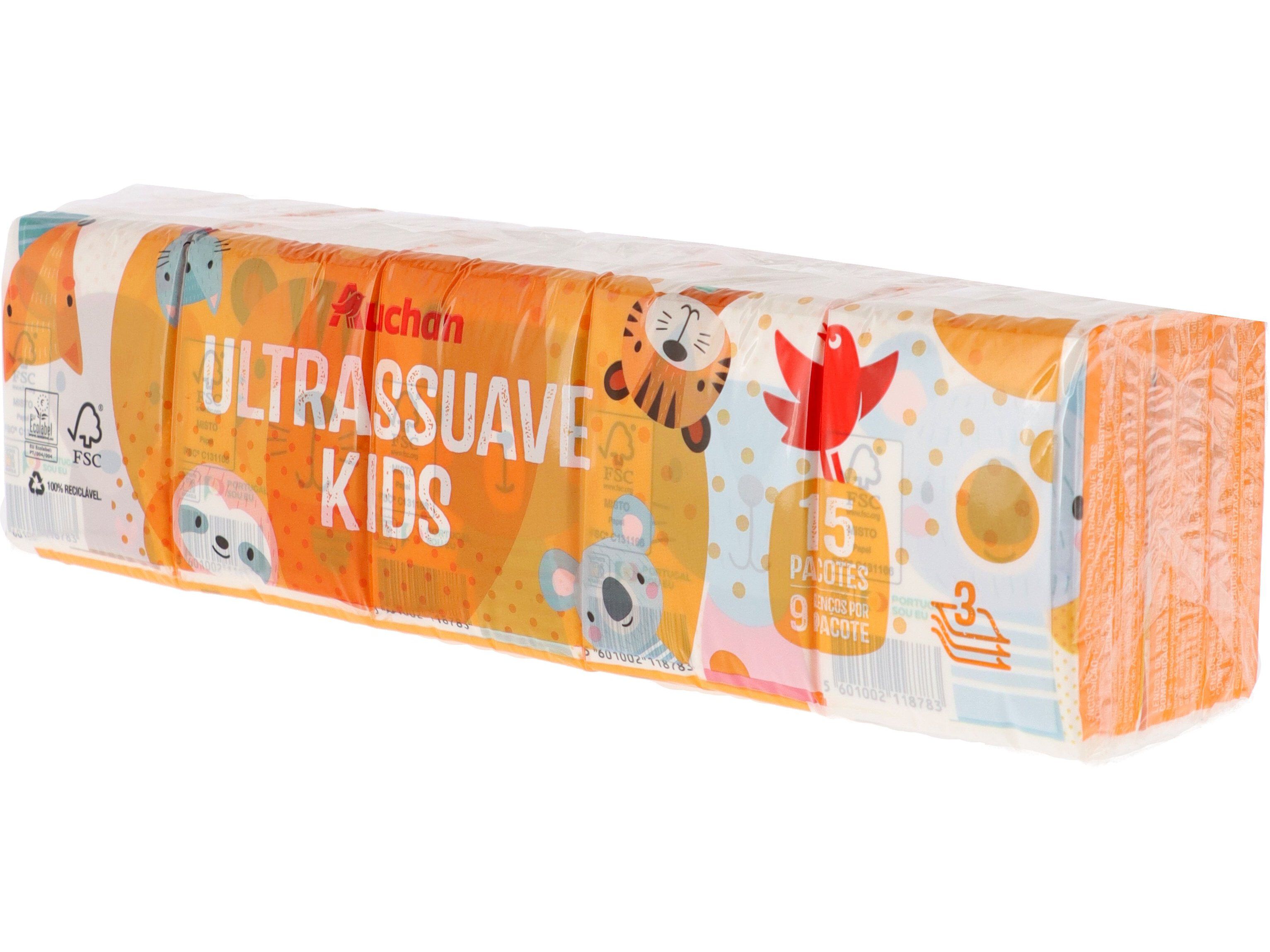 LEN&Ccedil;OS BOLSO AUCHAN KIDS ULTRASSUAVE 3 FOLHAS 15 UN image number 1