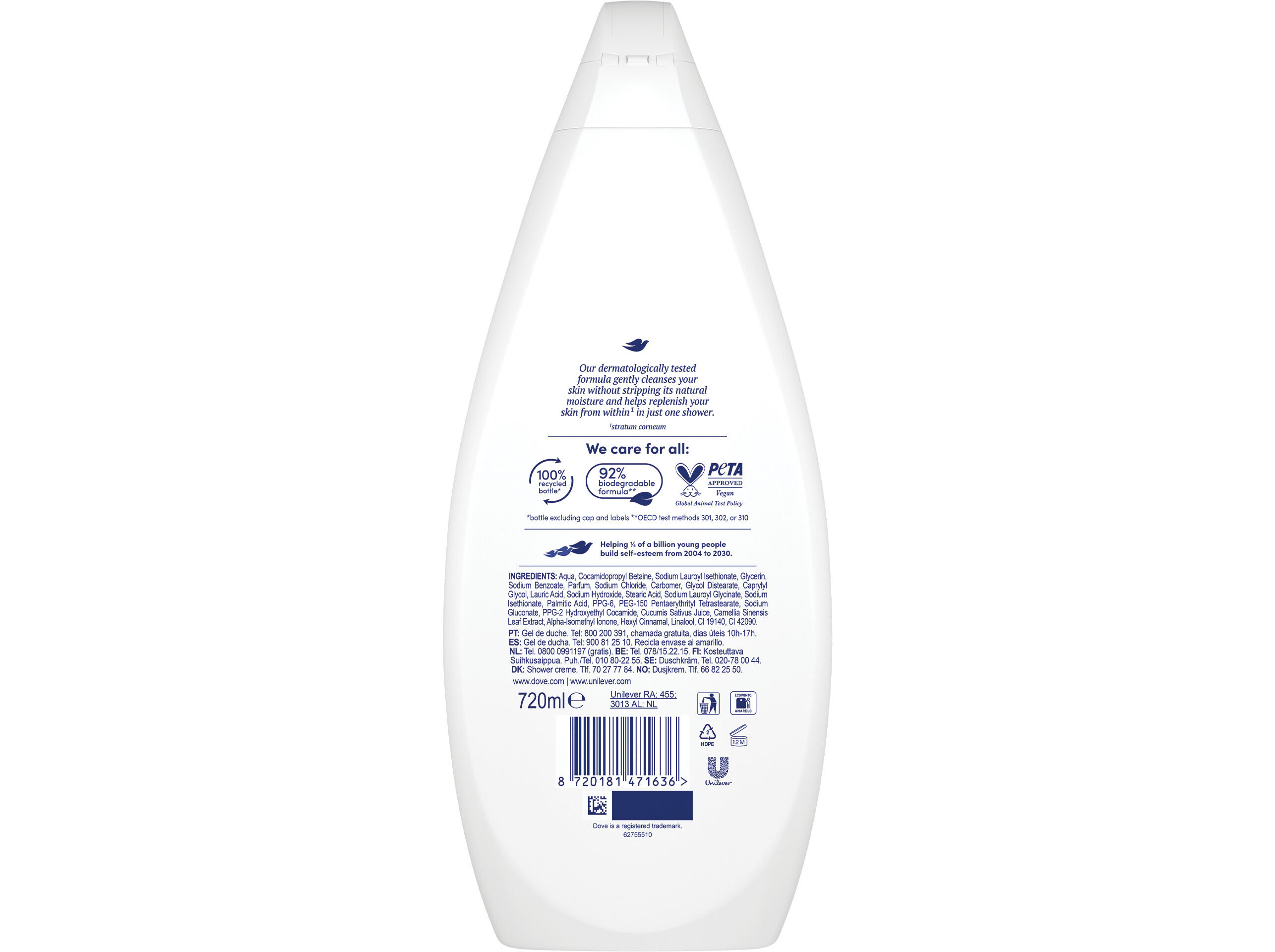GEL BANHO DOVE FRESH CARE 720ML image number 1