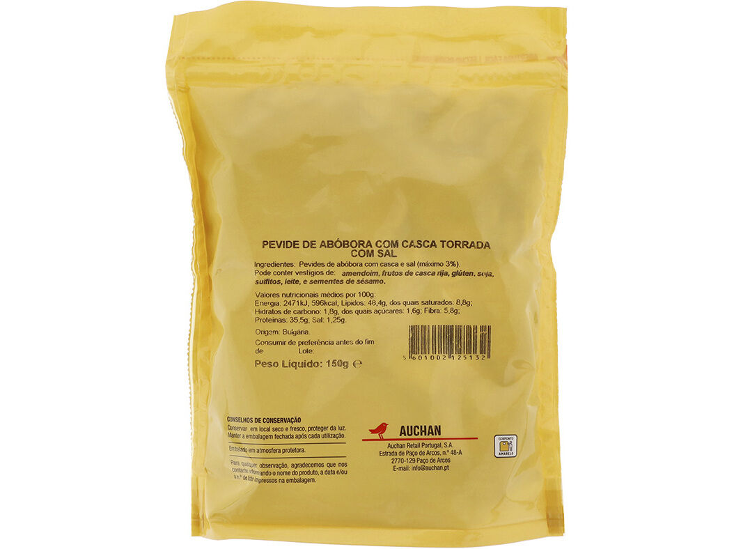 PEVIDE TORRADA AUCHAN COM CASCA E SAL 150 G image number 1