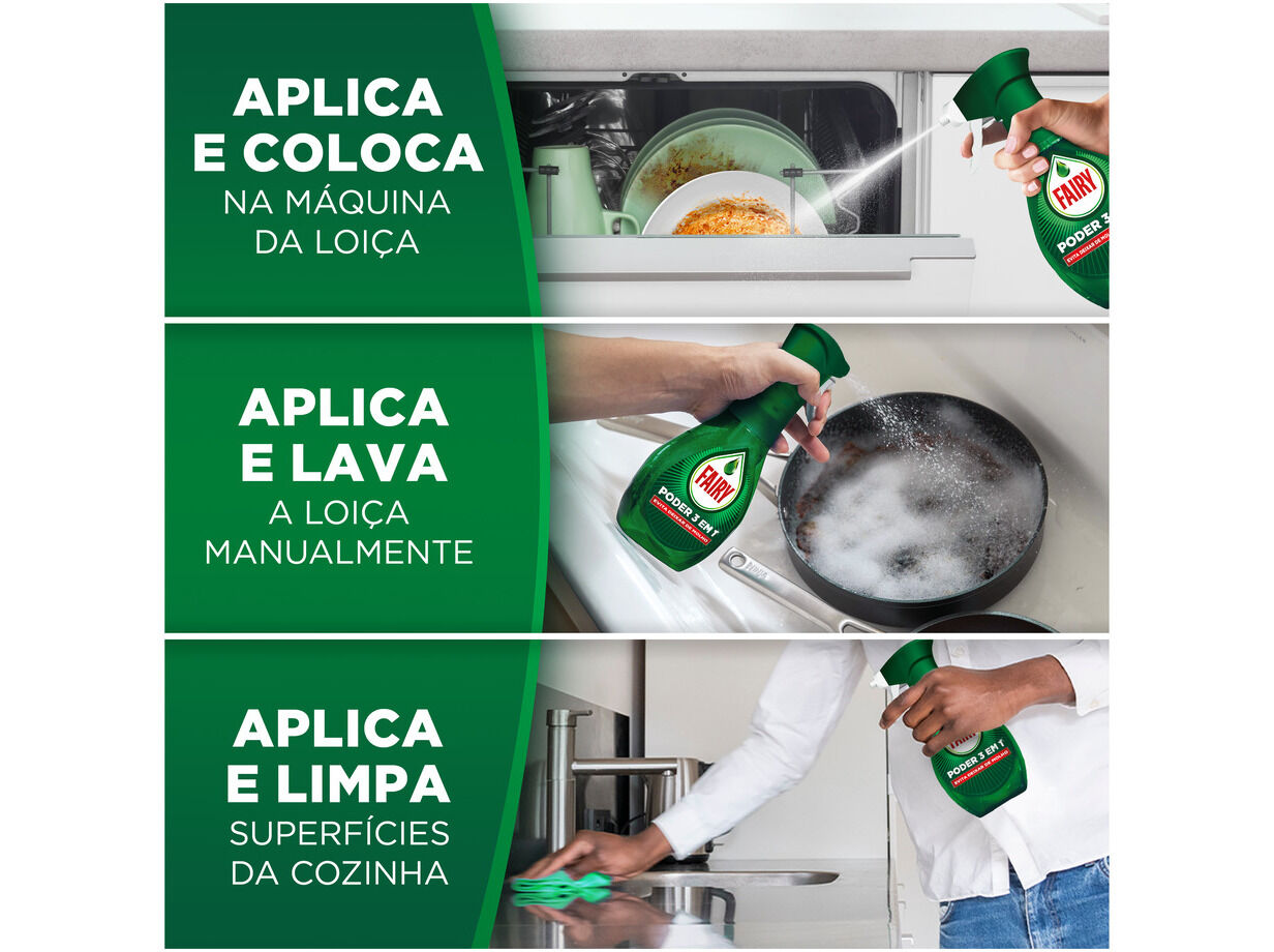 DETERGENTE LOI&Ccedil;A MANUAL FAIRY LIM&Atilde;O SPRAY+REC 1L image number 3