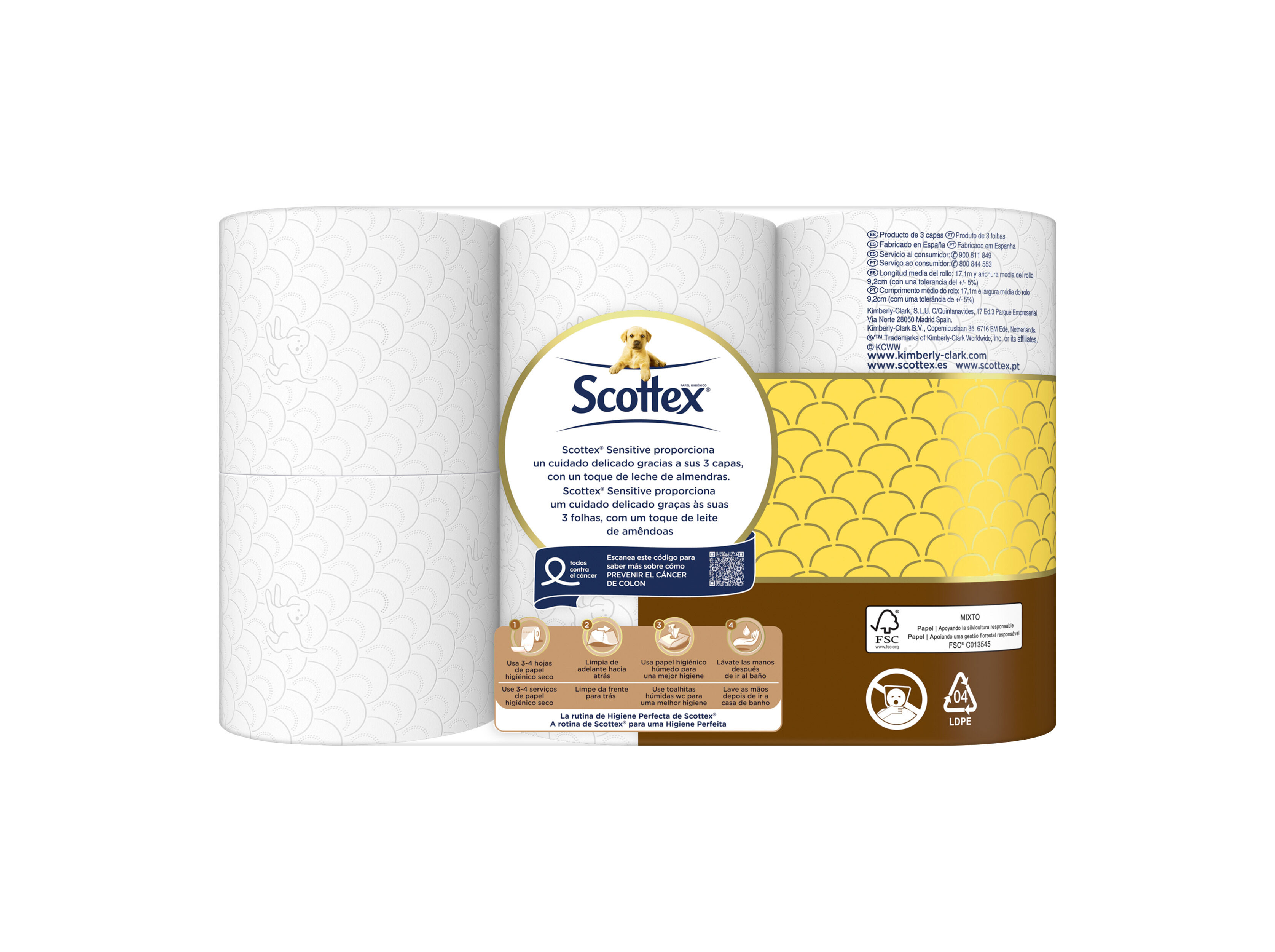 PAPEL HIGI&Eacute;NICO SCOTTEX ACOLCHOADO SENSITIVE 6R image number 1