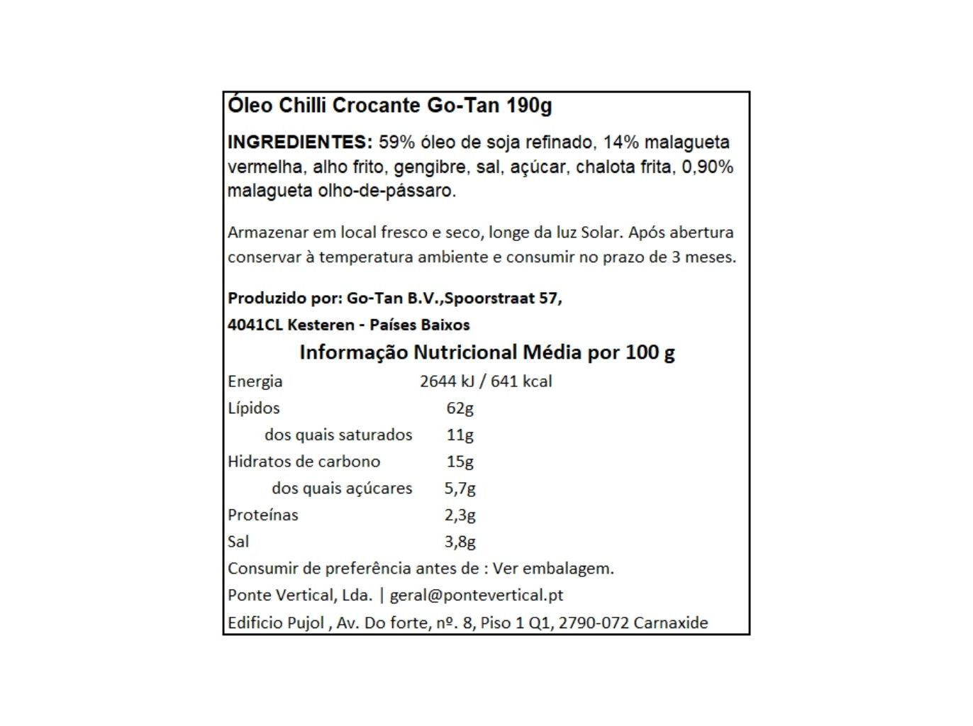 &Oacute;LEO GO TAN CHILLI CROCANTE 190G image number 1