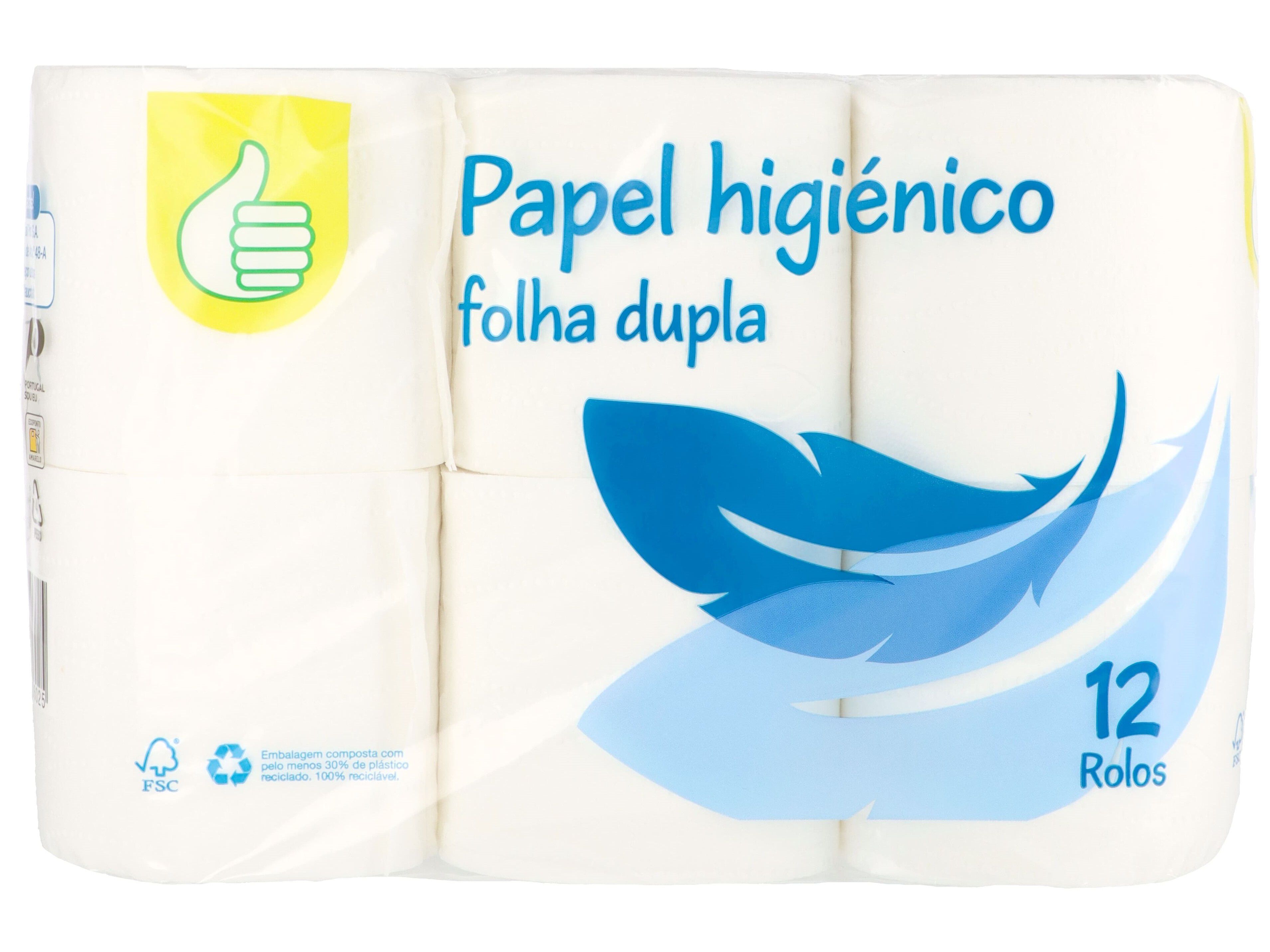 PAPEL HIGI&Eacute;NICO POLEGAR FOLHA DUPLA 12 ROLOS