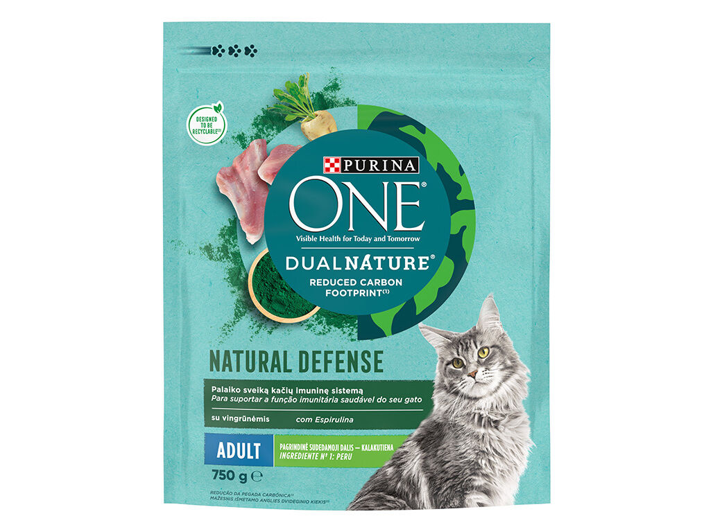 RA&Ccedil;&Atilde;O PARA GATO PURINA ONE DUAL NAT PERU 750G image number 1