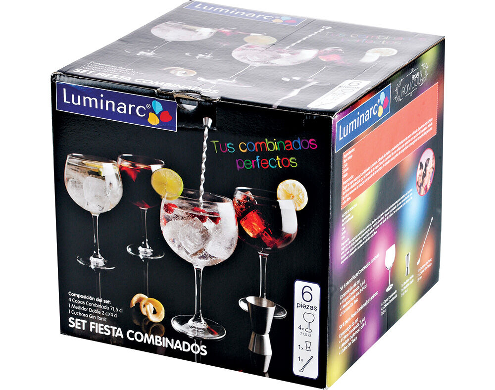 CONJUNTO GIN T&Oacute;NICO FIESTA LUMINARC PACK 6 UNIDADES