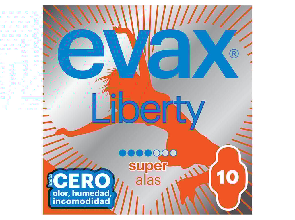 PENSOS HIGI&Eacute;NICOS LIBERTY SUPER COM ABAS EVAX 10 UN