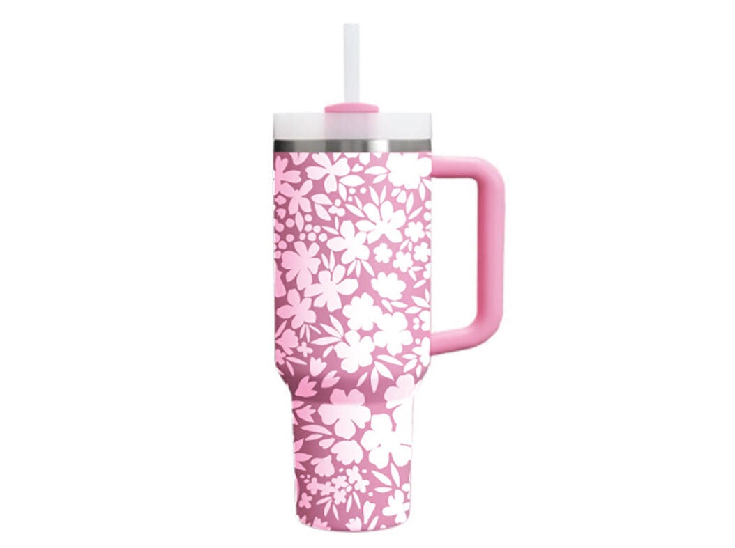 GARRAFA T&Eacute;RMICA COM ASA ACTUEL INOX ROSA 1.2L