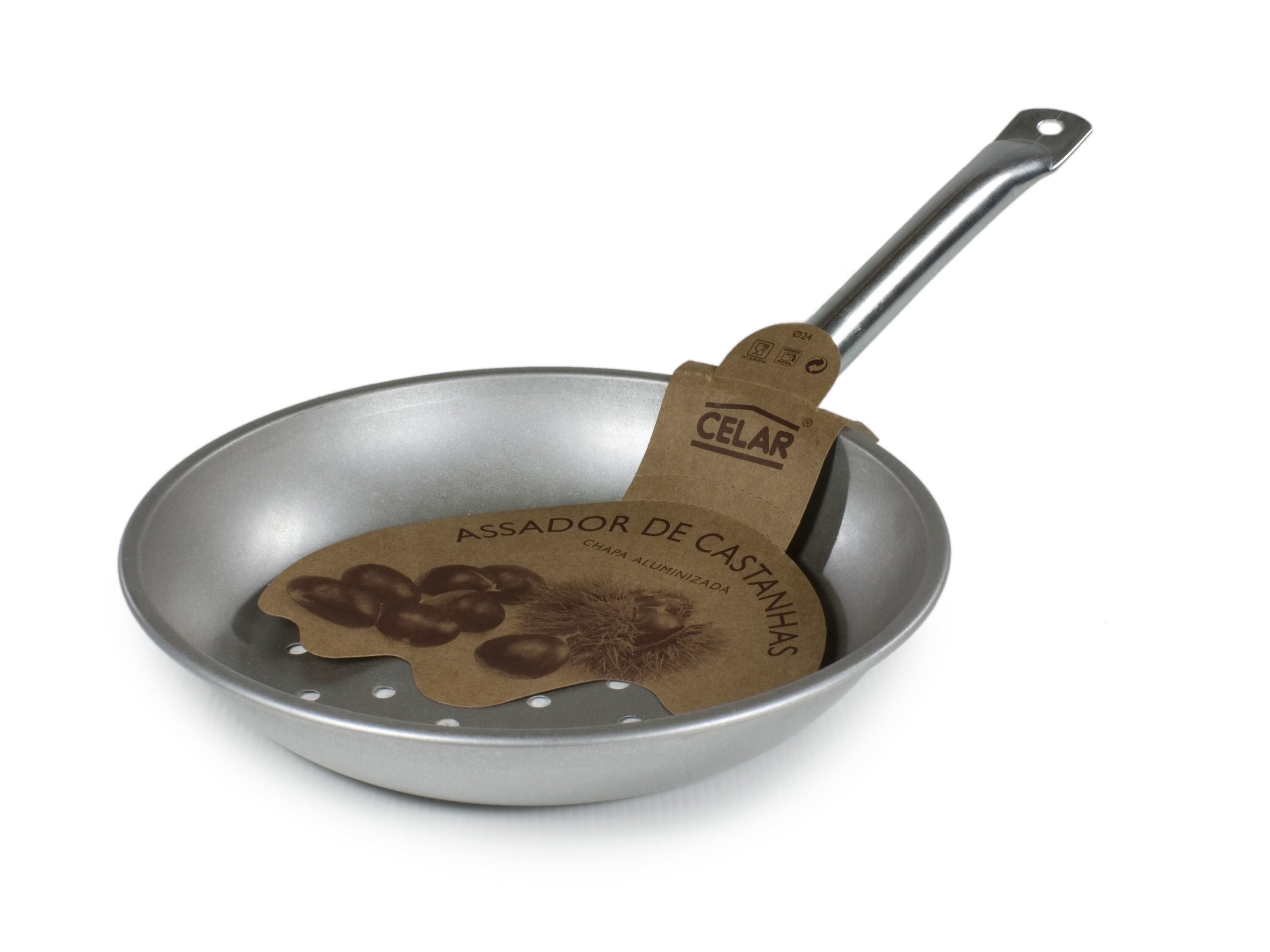ASSADOR CASTANHAS CELAR CHAPA ALUMINIZADA 24CM image number 1