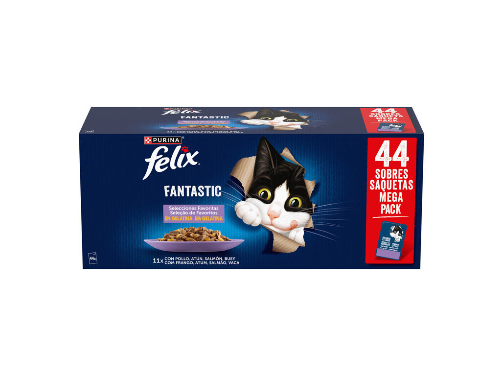 COMIDA H&Uacute;MIDA PARA GATO FELIX FANTASTIC 44X85G image number 1