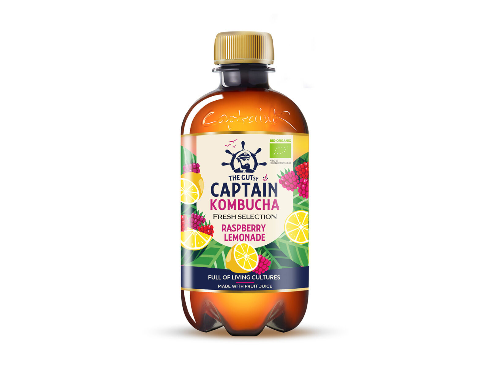 KOMBUCHA THE GUTSY CAPTAIN FRAMBOESA LIM&Atilde;O BIO 400 ML image number 1