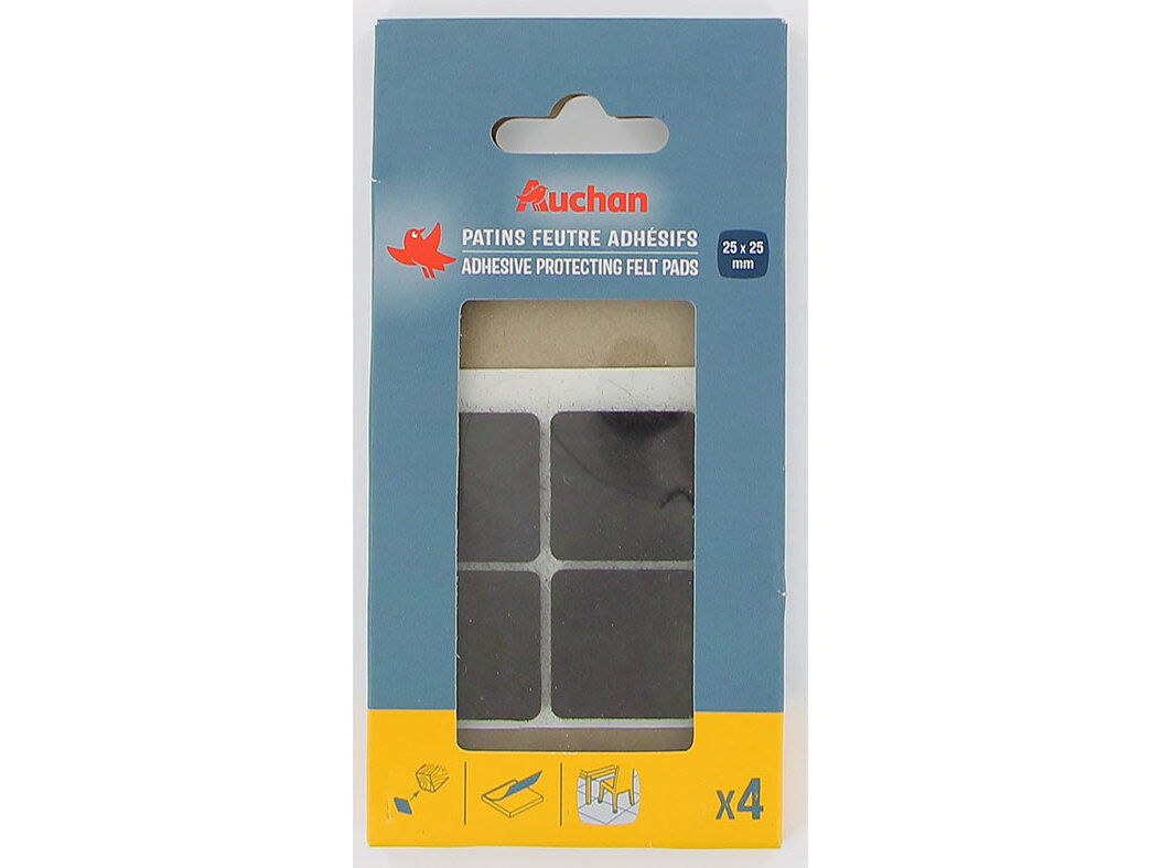 FELTROS PROTETORES AUCHAN CASTANHOS ADESIVOS 25X25MM