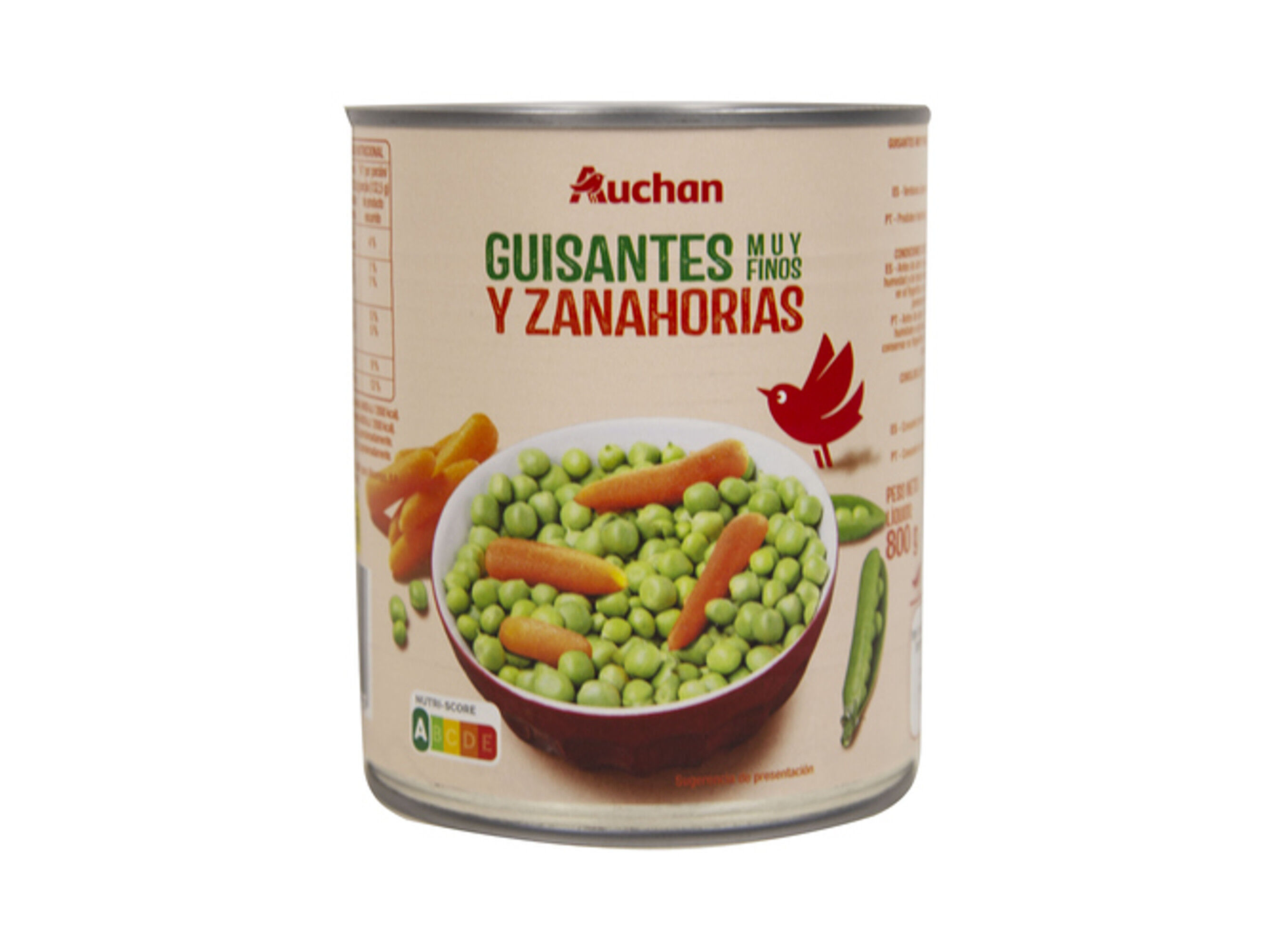 ERVILHAS AUCHAN COM CENOURAS 850(530)G image number 0