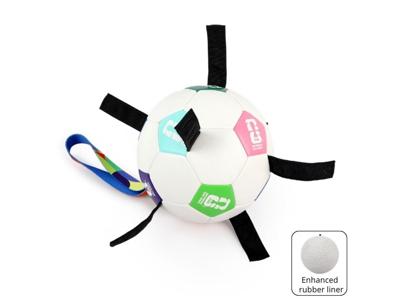 BRINQUEDO PARA C&Atilde;O AFP MUNDIAL BOLA COM FITAS 11.5CM image number 1