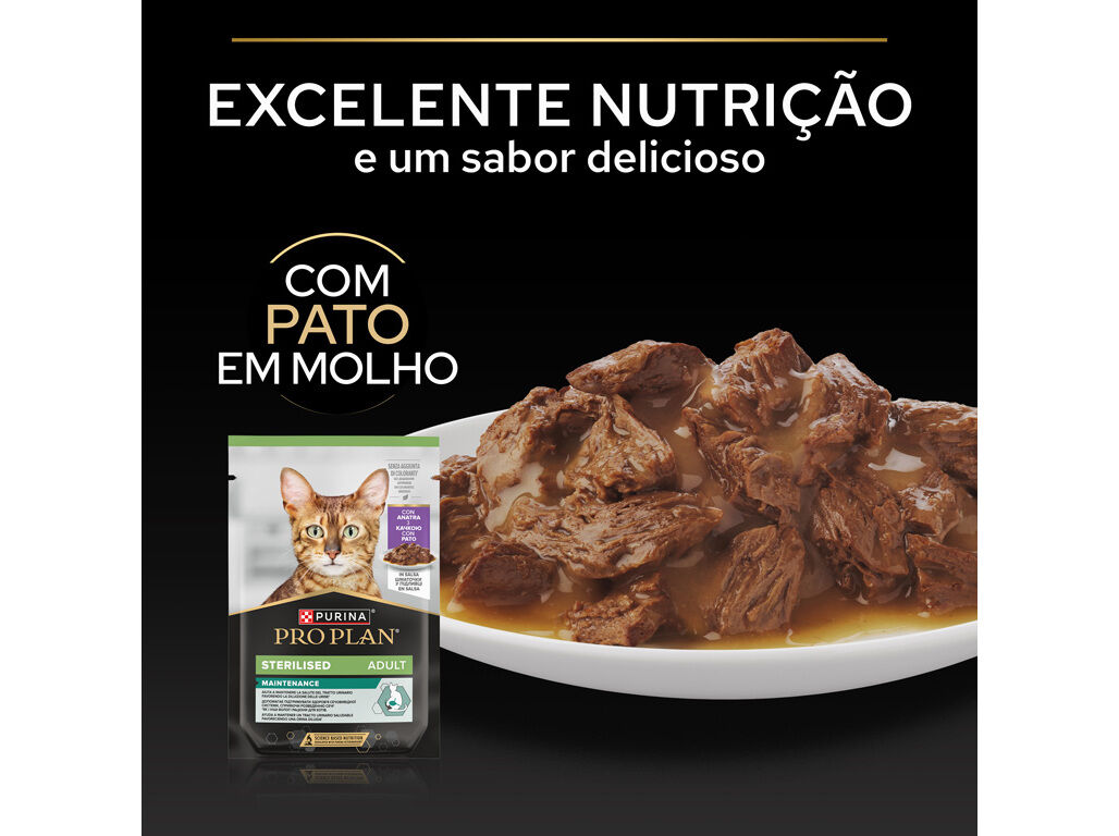 COMIDA H&Uacute;MIDA GATO PRO PLAN ESTERILIZADO PATO 85G image number 3