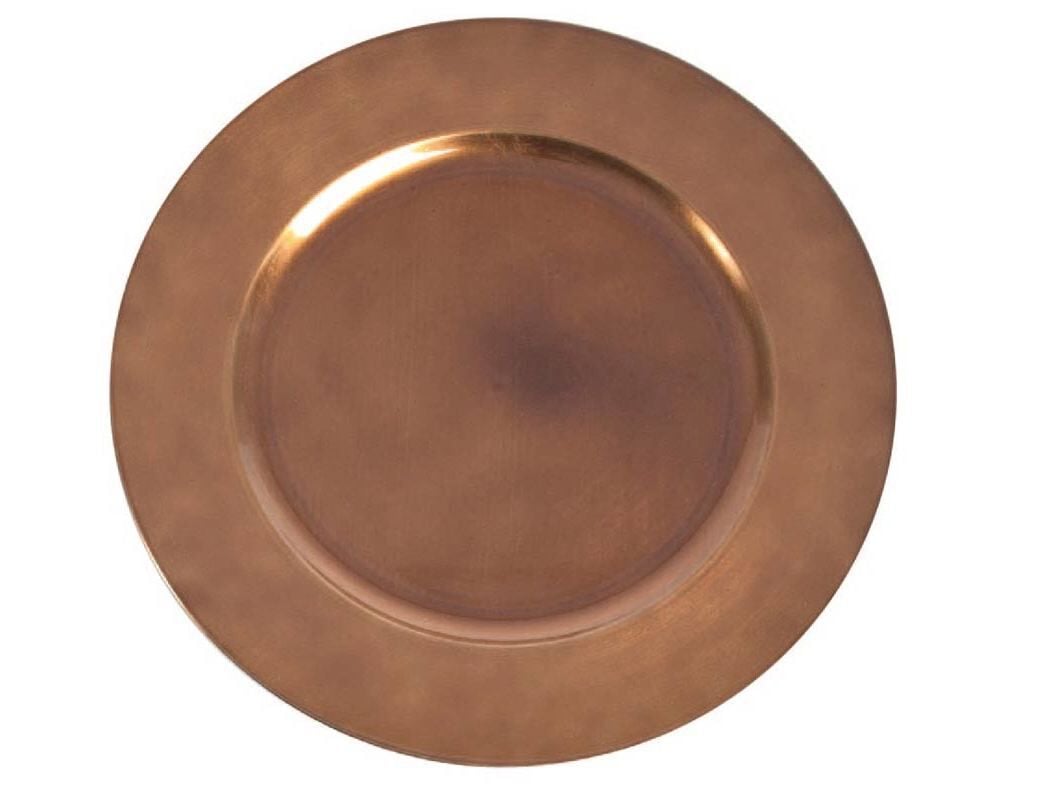 PRATO MARCADOR DECORATIVO ACTUEL PL&Aacute;STICO EFEITO COBRE &Oslash;33CM