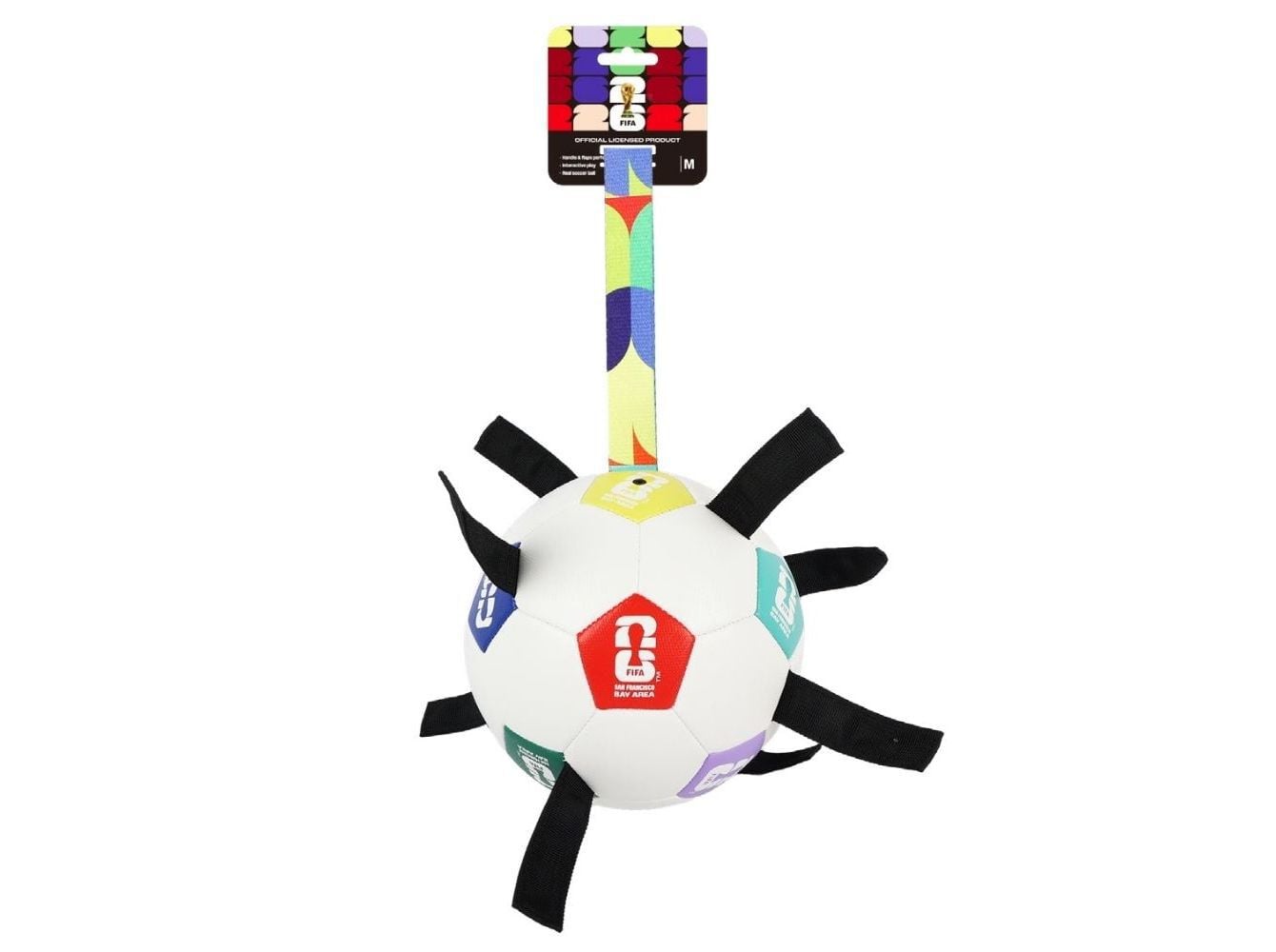 BRINQUEDO PARA C&Atilde;O AFP MUNDIAL BOLA COM FITAS 11.5CM image number 0