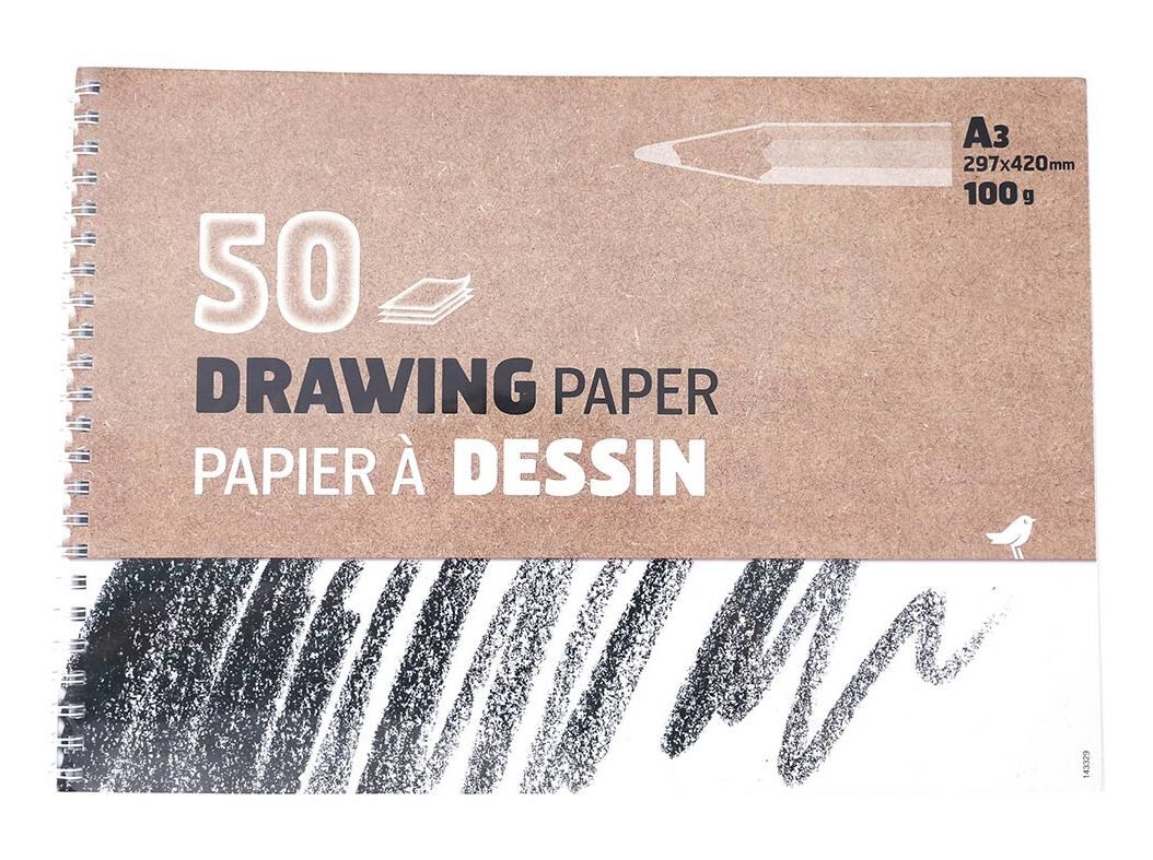 BLOCO PAPEL A3 AUCHAN PARA DESENHO 50 FOLHAS