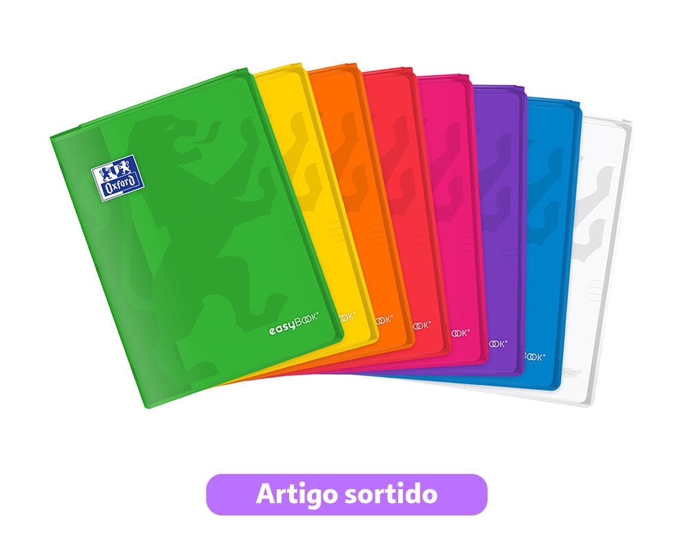 CADERNO AGRAFADO A4 PAUTADO OXFORD EASYBOOK 3EM1 CORES SORTIDAS