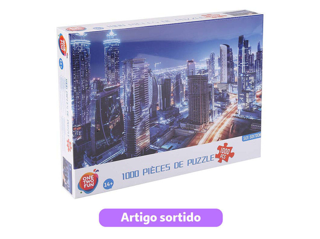 PUZZLE 1000 PE&Ccedil;AS ONE TWO FUN PAISAGENS E CIDADES MODELOS SORTIDOS image number 1
