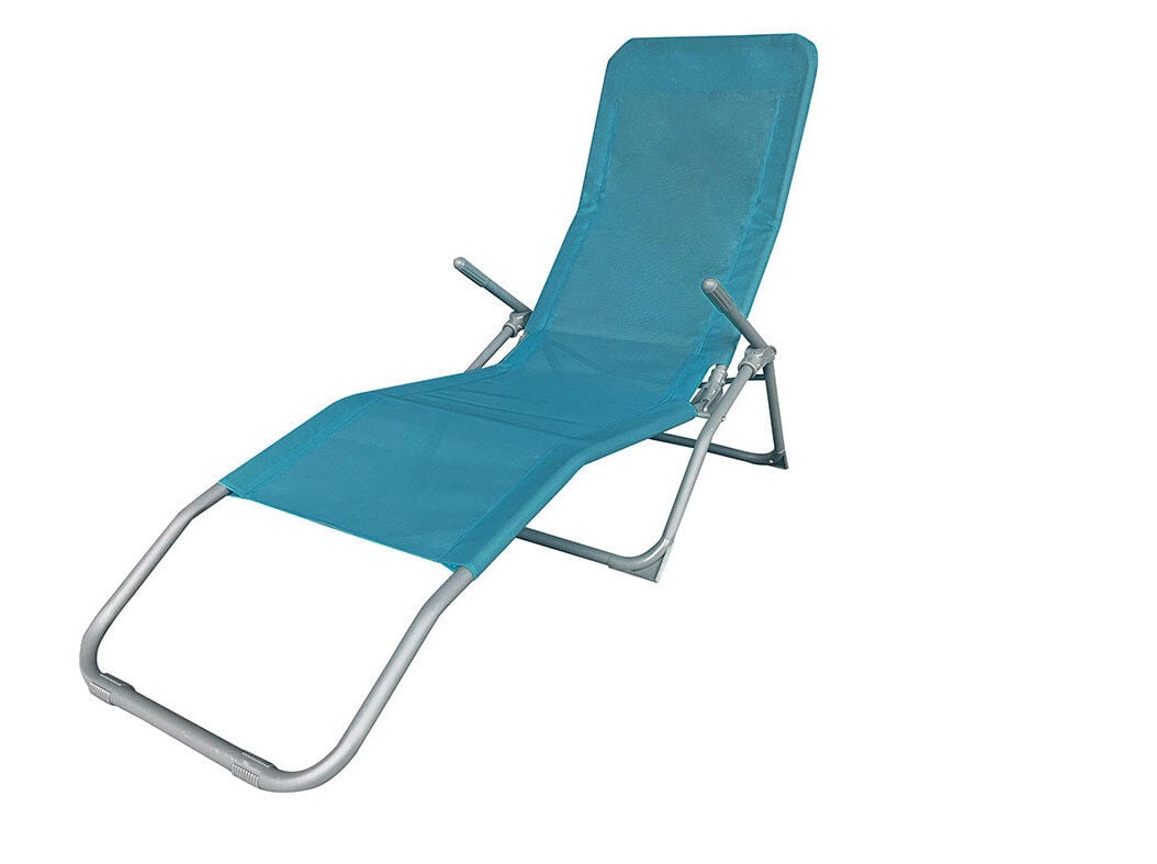 ESPREGUI&Ccedil;ADEIRA GARDENSTAR METAL E TEXTILENE AZUL 140X60CM