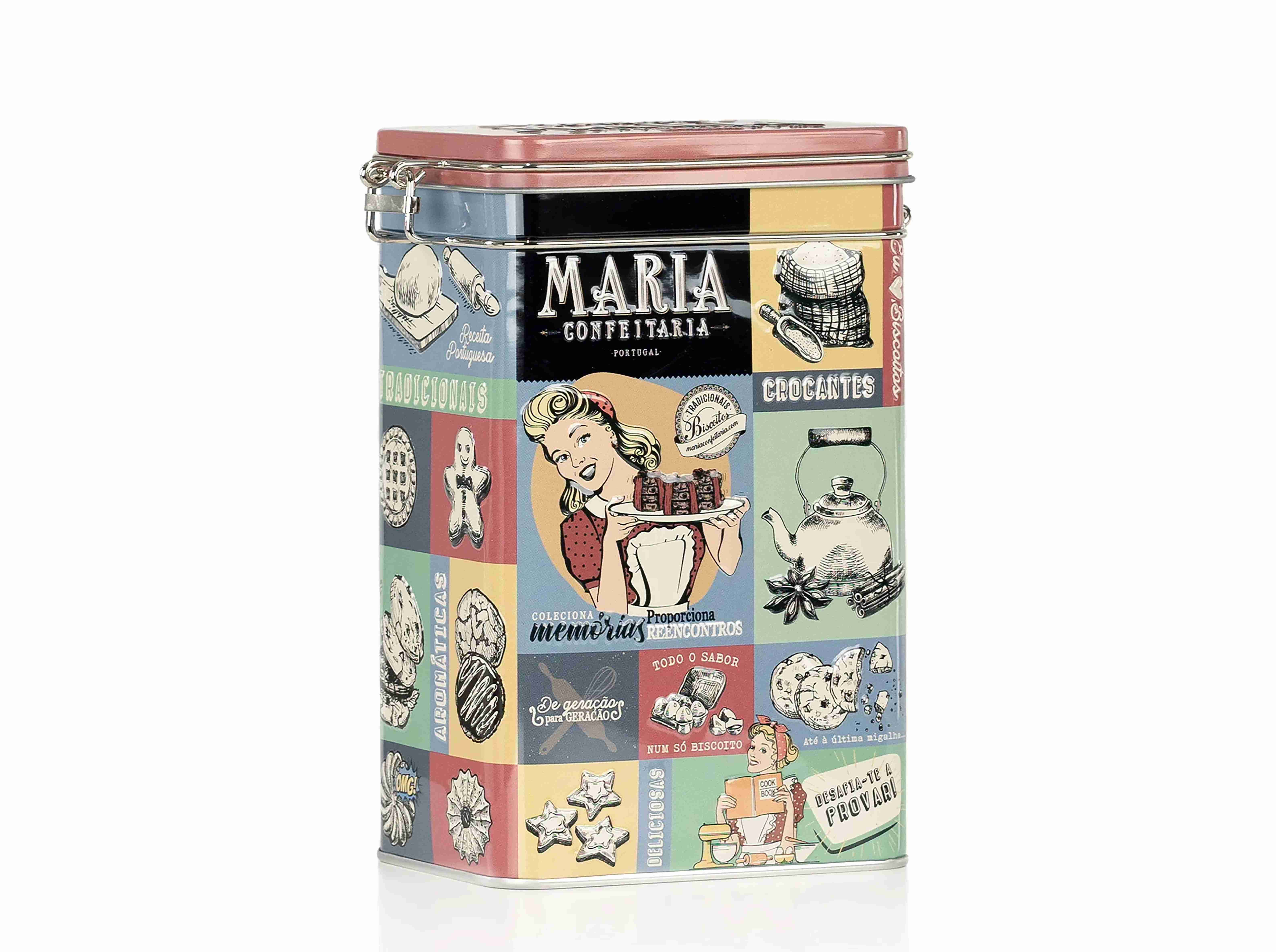 BOLACHAS MARIA CONFEITARIA LATA CARAMELO SALGADO 150G