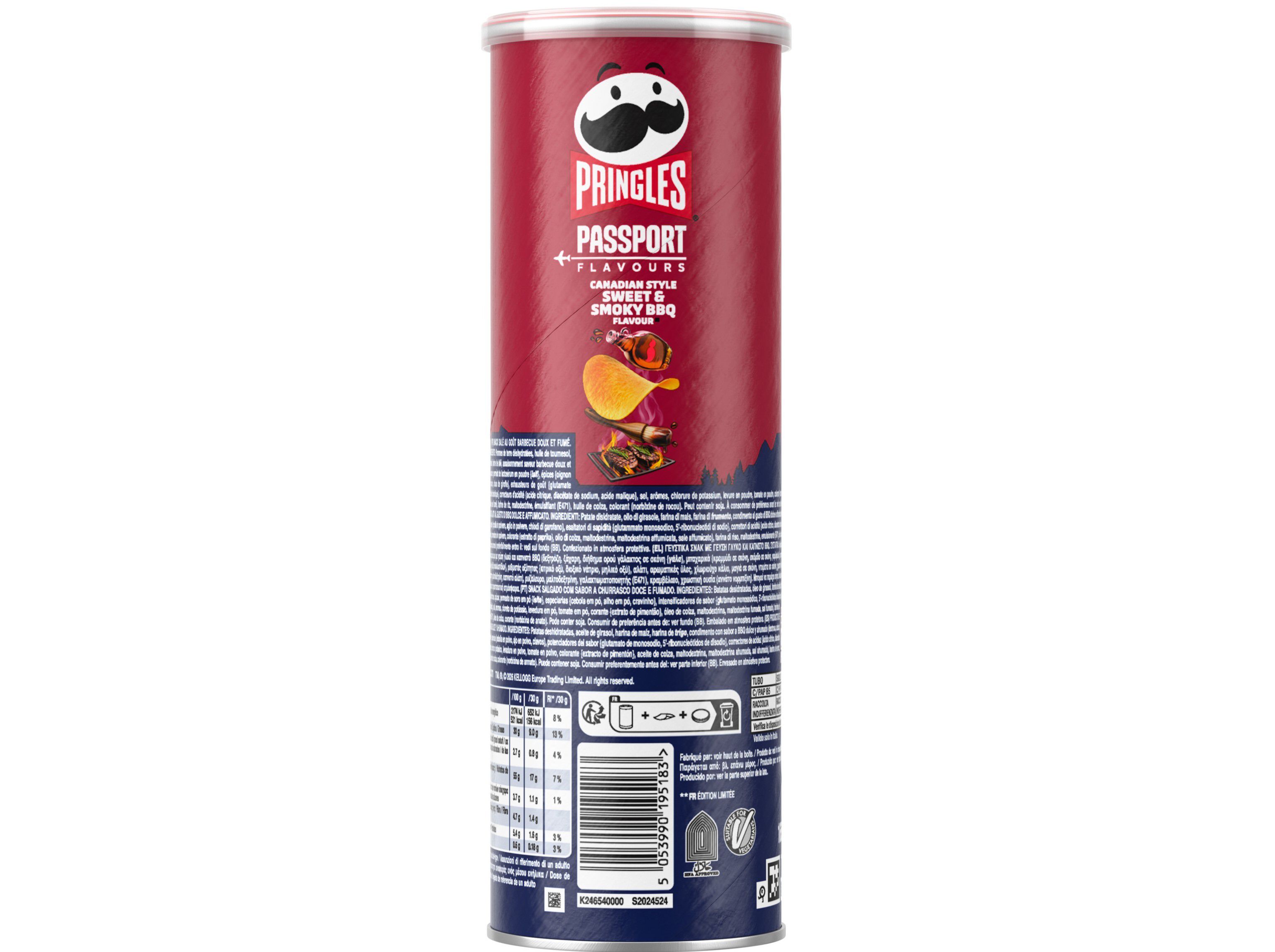 APERITIVO PRINGLES CANADIAN SWEET&SMOKY BBQ 165G image number 1