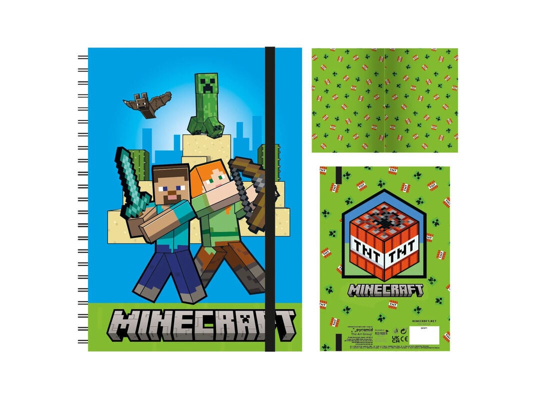 CADERNOS A5 ARGOLAS MINECRAFT